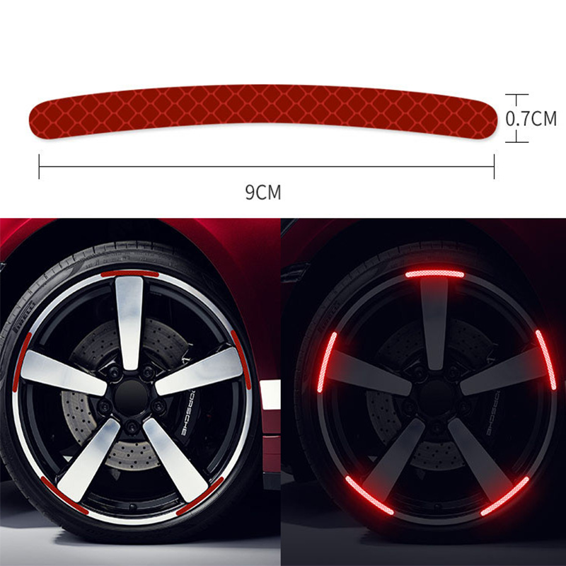 KQXE20pcs-Car-Wheel-Hub-Reflective-Sticker-Tire-Rim-Reflective-Strips-Luminous-for-Night-Driving-Car-Bike